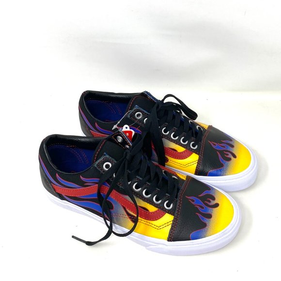 VANS Old Skool Racer Black Red Women Low Top Leather Canvas Sneakers VN0A3WKT57Z - Picture 7 of 10